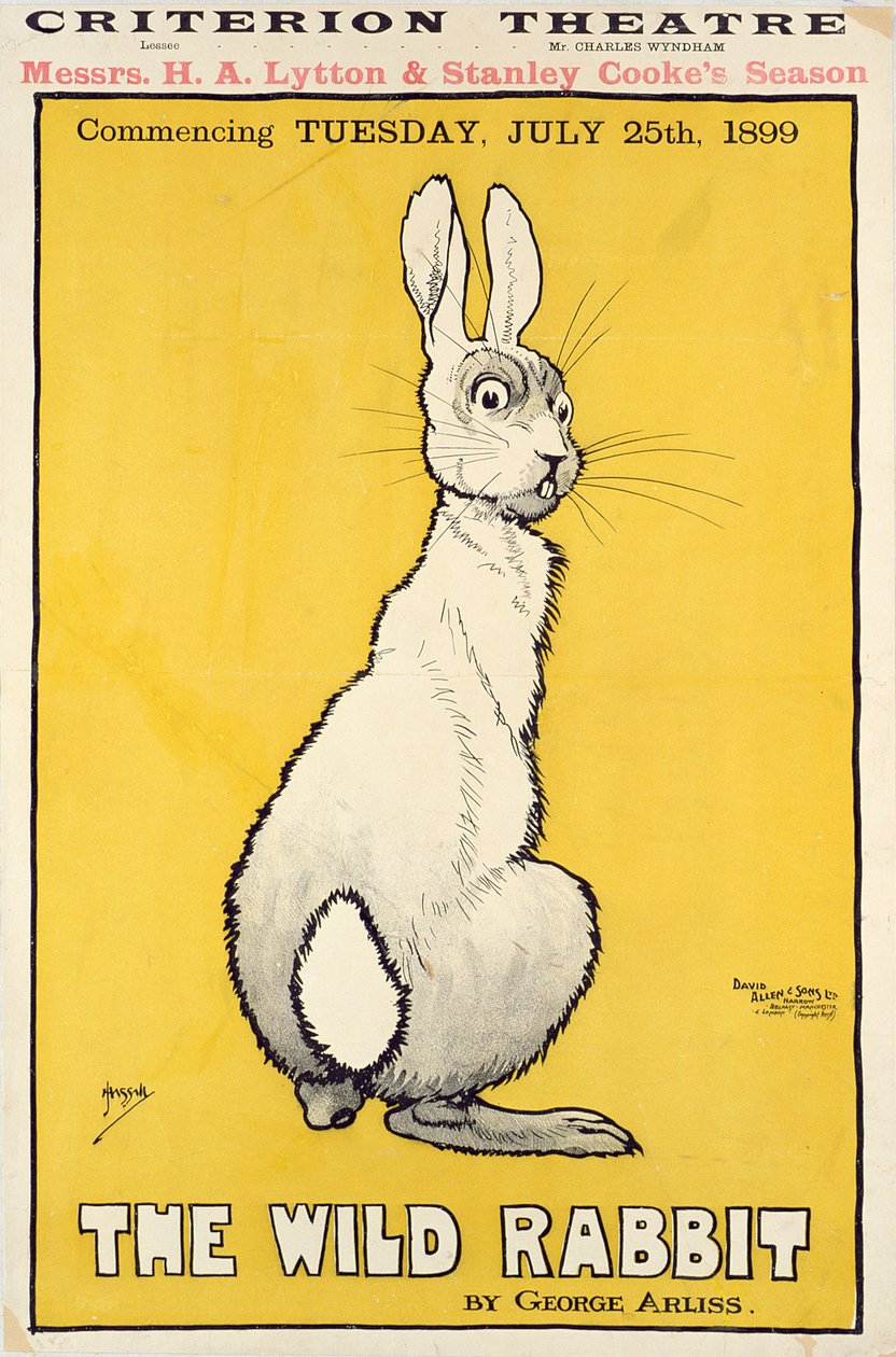 De wilde konijn poster, 1899 door J. Hissin