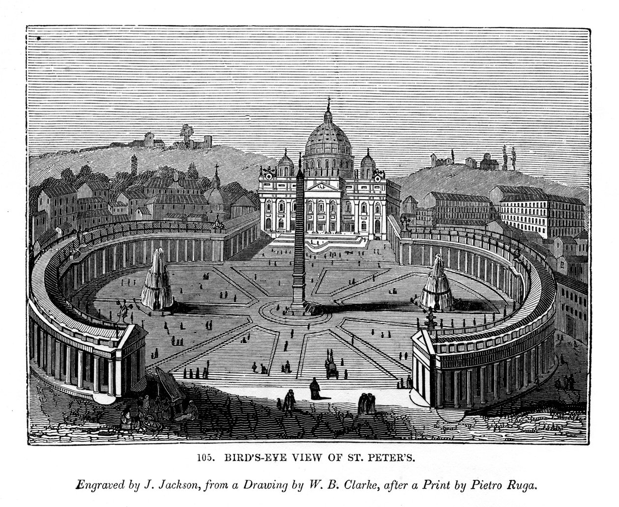 Vogelvlucht van St. Peters, 1843 door J. Jackson