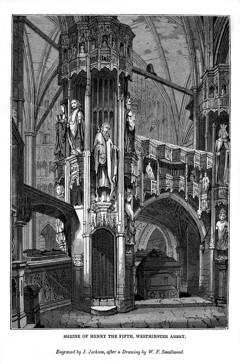 Heiligdom van Hendrik V, Westminster Abbey, 1843 door J. Jackson