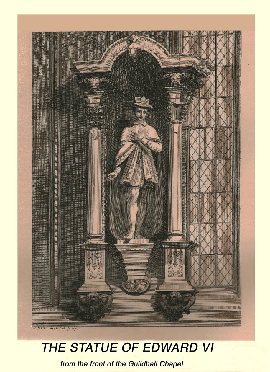 Het Standbeeld van Edward VI door J Mills