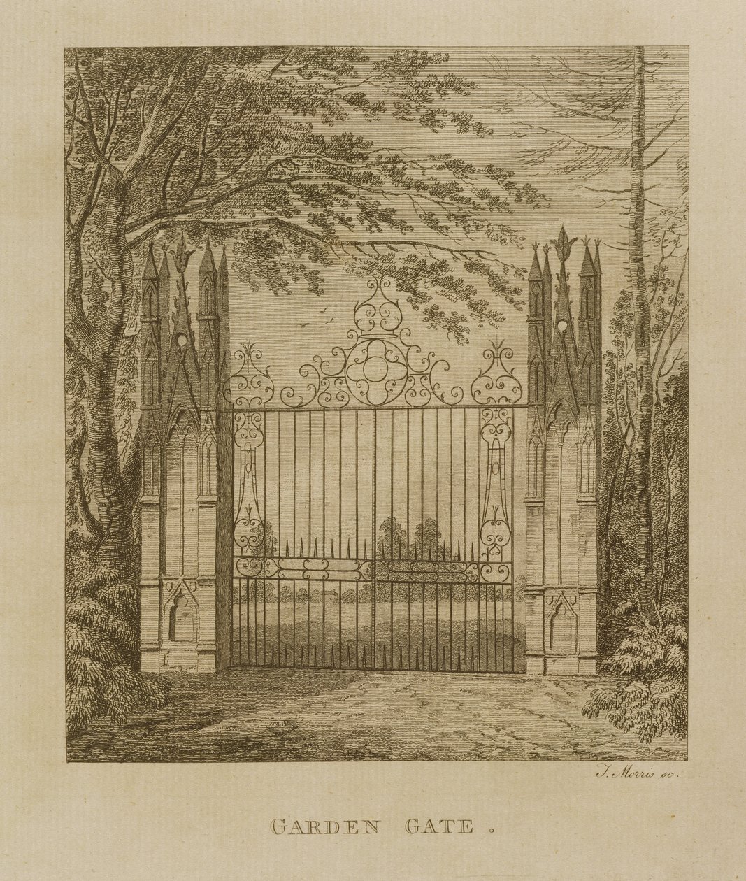 Tuingang bij Strawberry Hill door J. Morris