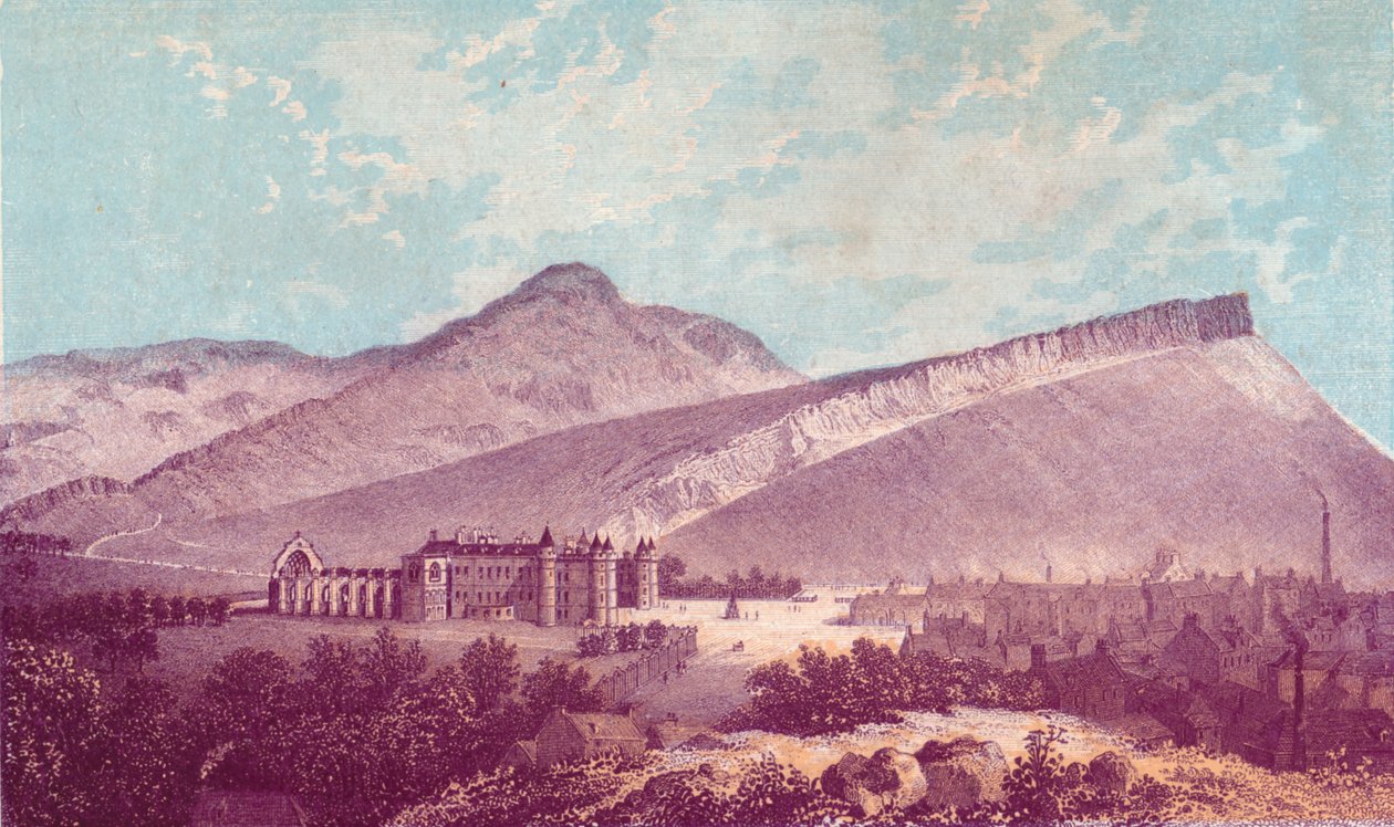Holyrood Palace & Arthur Seat door J Ramage