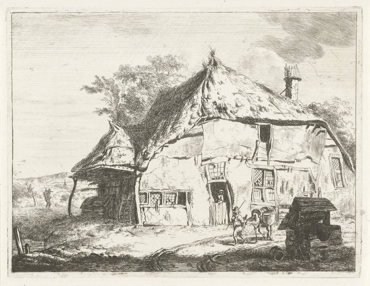Boerderij bij een waterput door Jabes Heenck