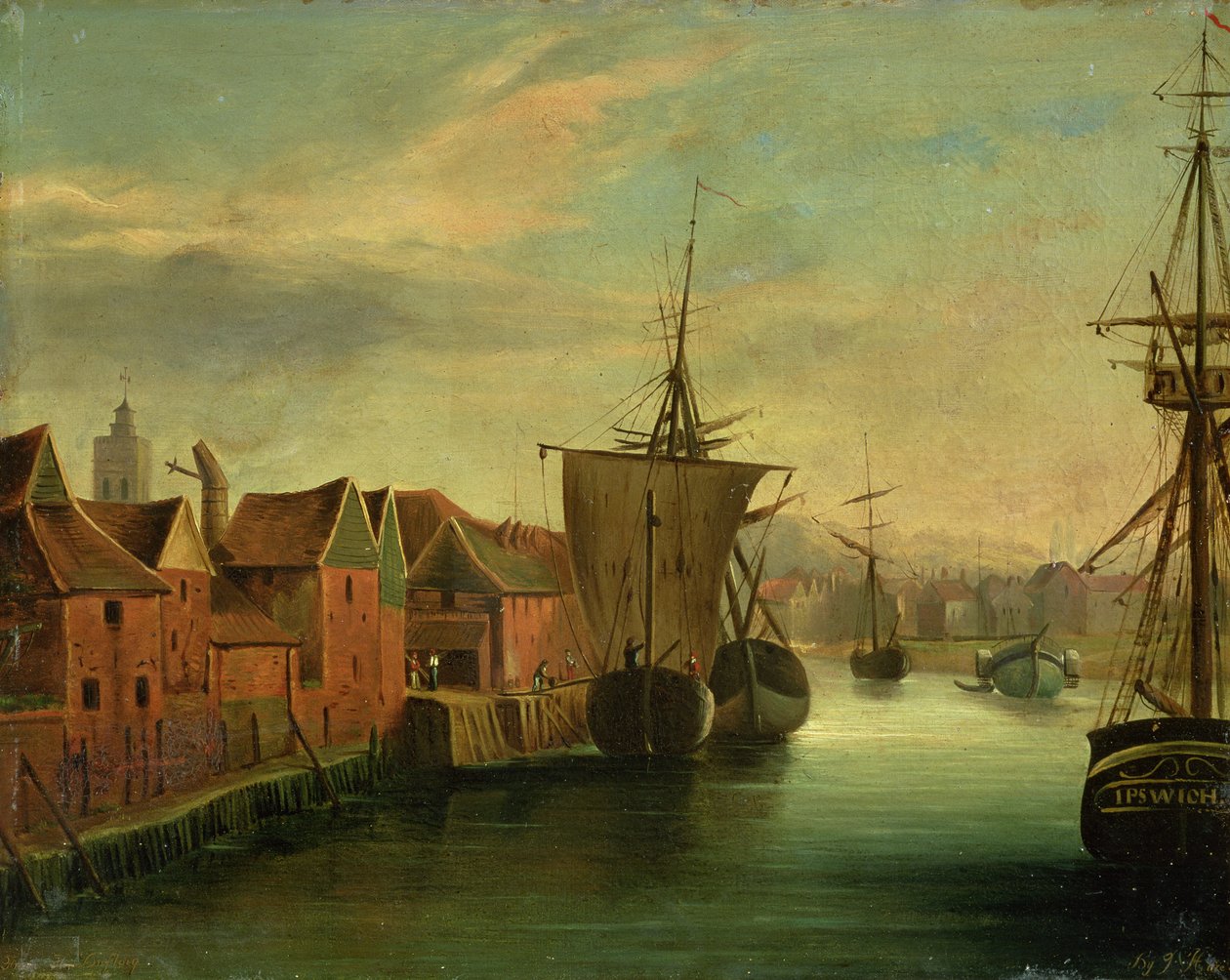 St. Catherines Kade, Ipswich, c.1830 door Jabez Hare