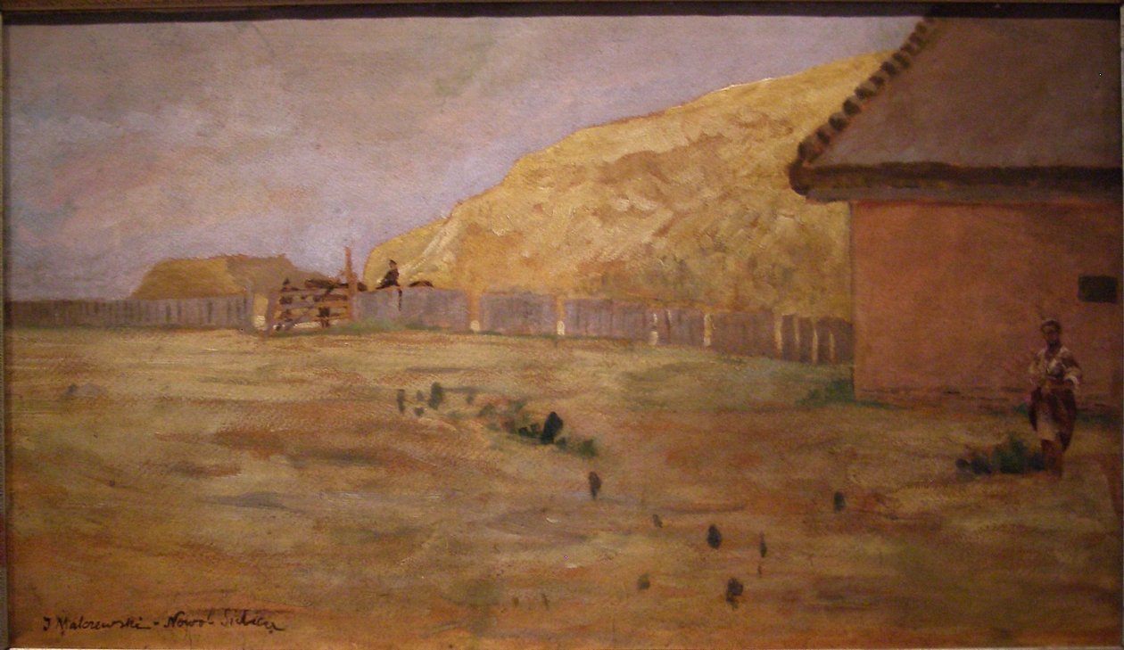 Landschap uit Nowo-Sielica door Jacek Malczewski