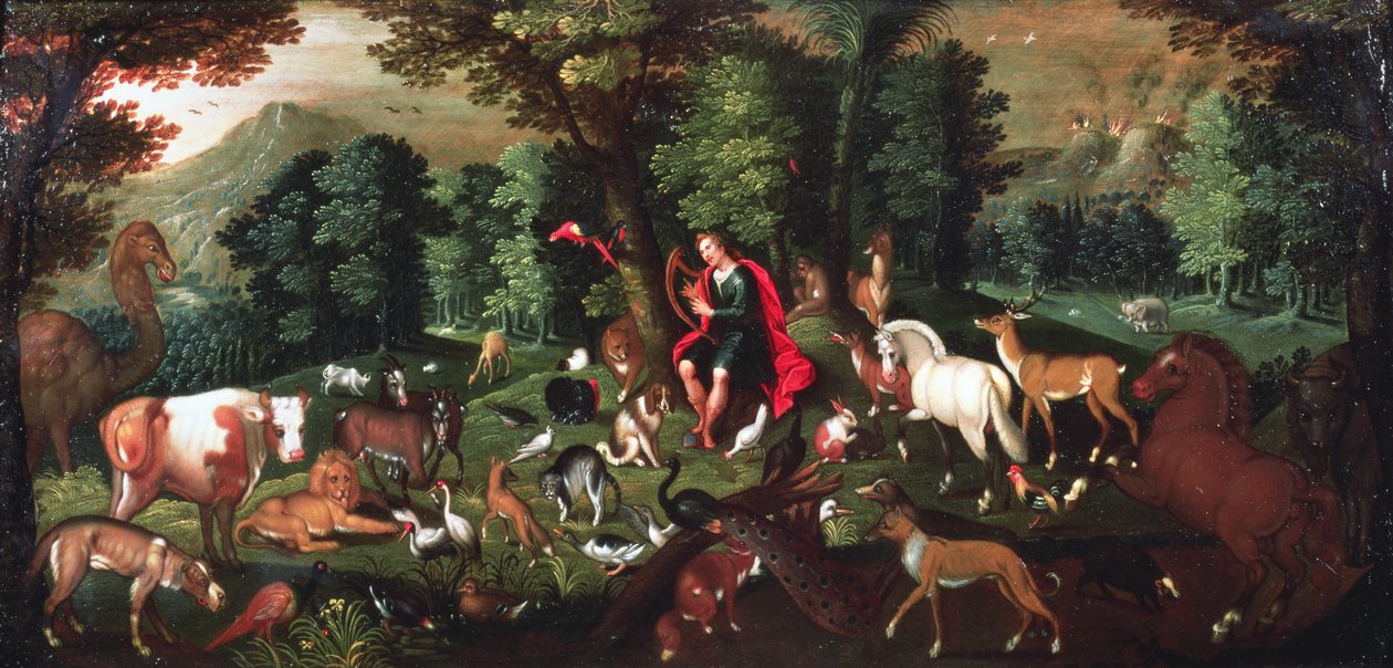 Orpheus en de dieren door Jacob Bouttats