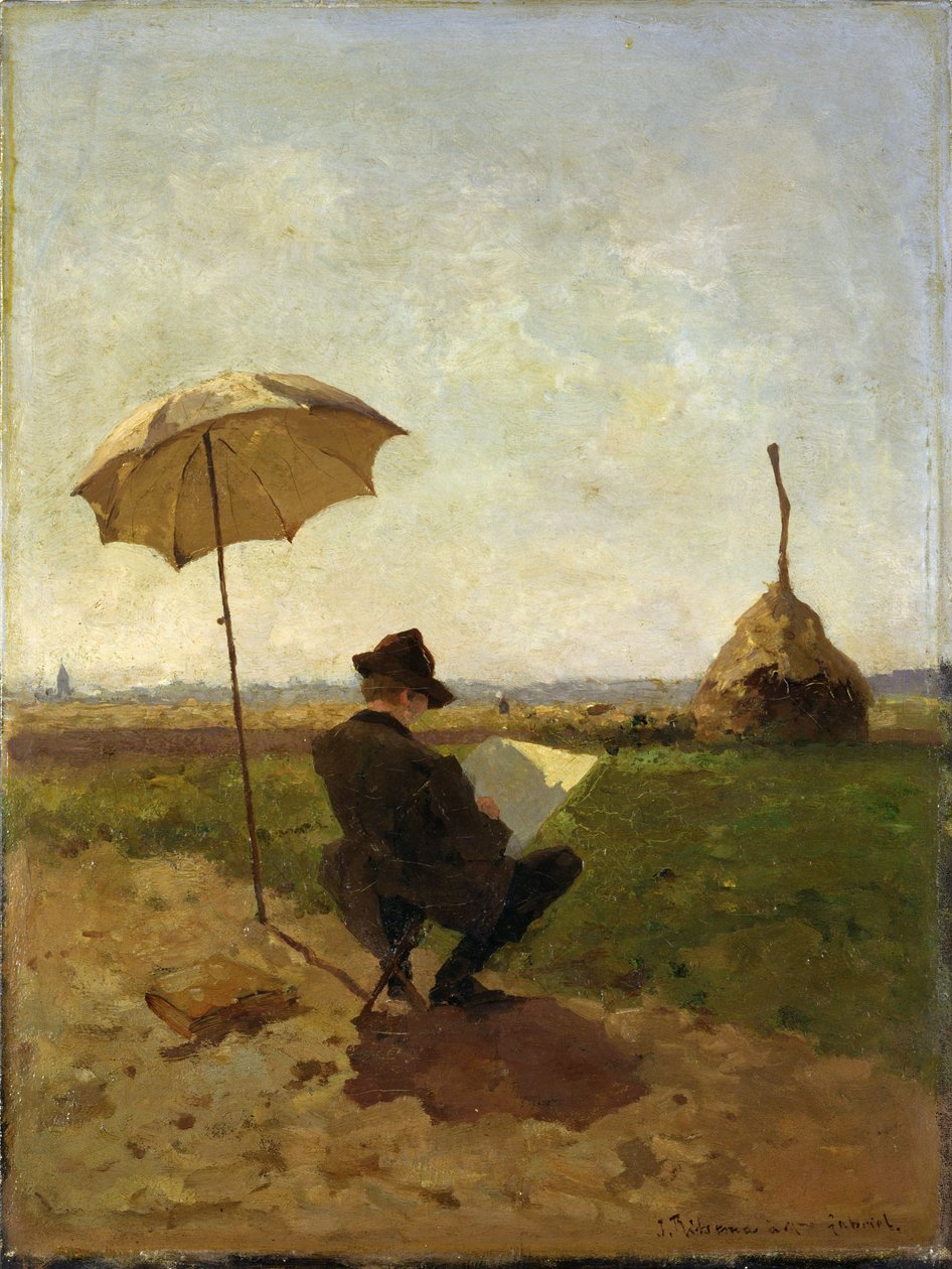 De schilder P.J.C. Gabriel (1828-1903) door Jacob Coenraad Ritsema