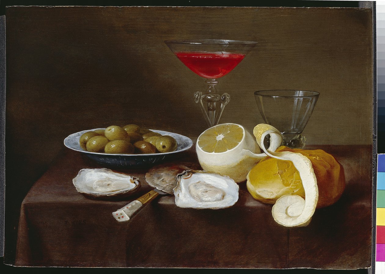 Stilleven met oesters door Jacob  Foppens van Es