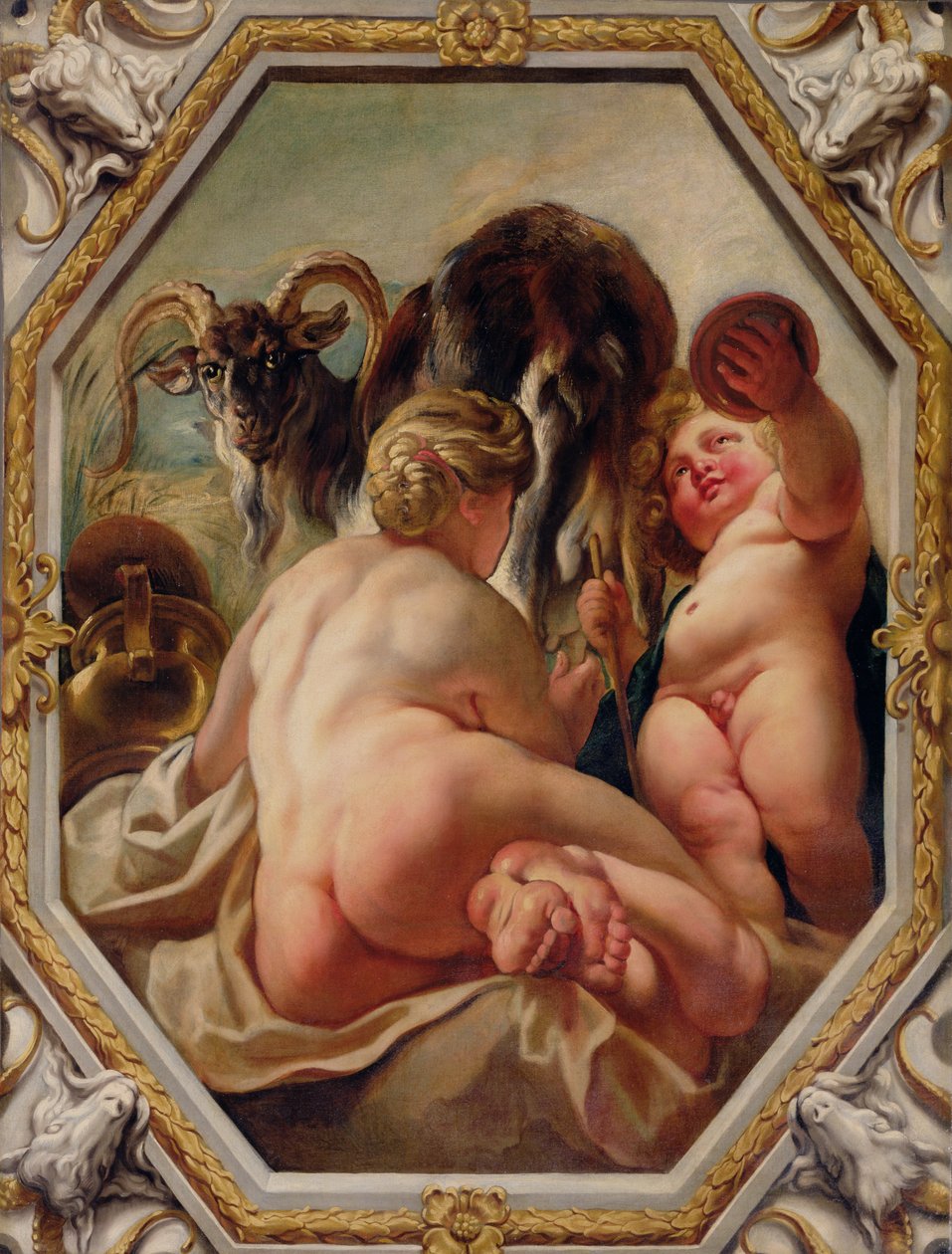 Steenbok, uit de Tekens van de Dierenriem door Jacob Jordaens