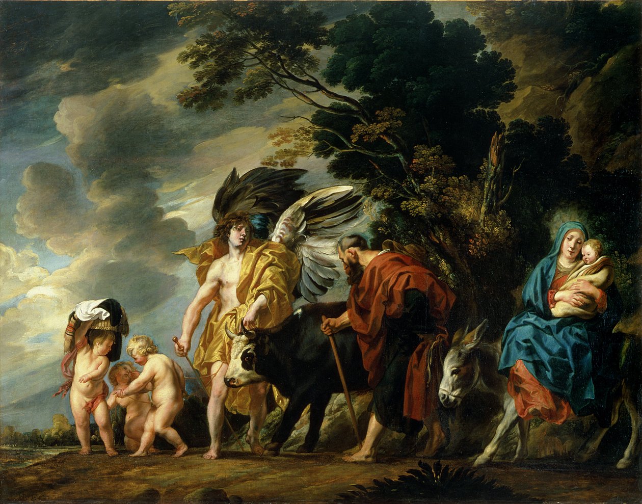 De Vlucht naar Egypte, 1647 door Jacob Jordaens