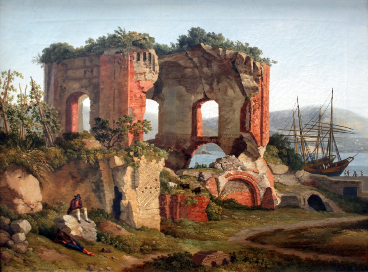 De Venus Tempel in Baja I door Jacob Philipp Hackert