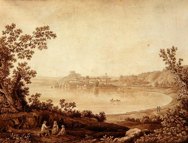 Meer van Bracciano door Jacob Philippe Hackert