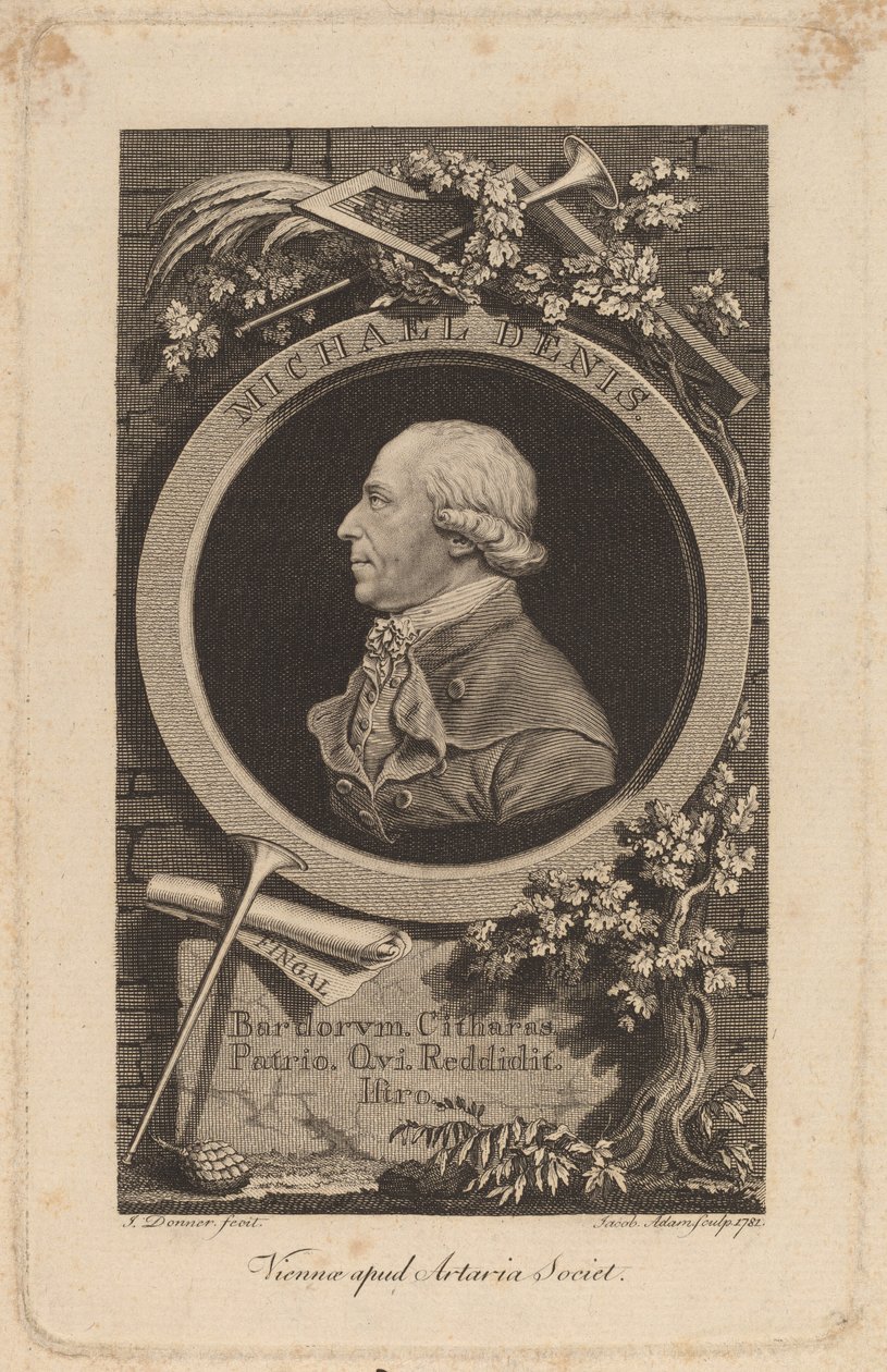 Johann-Michael Denis door Jacob Adam after Johann Donner