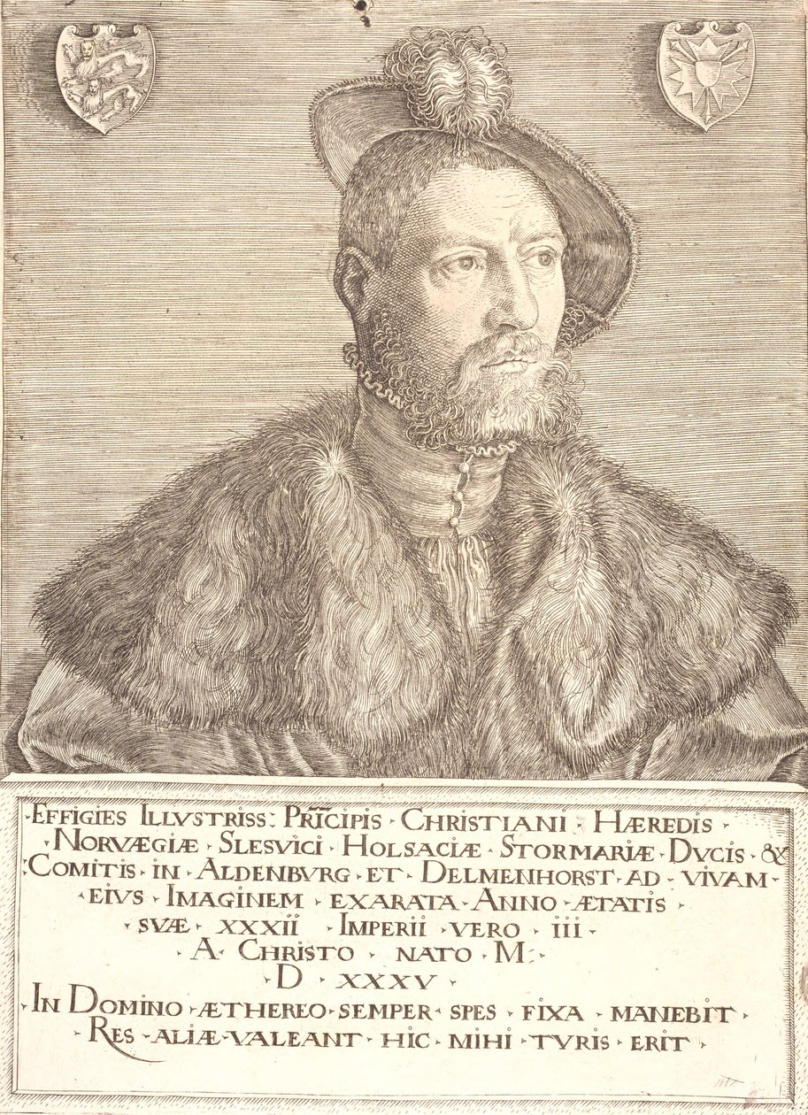 Portret van koning Christian III door Jacob Binck