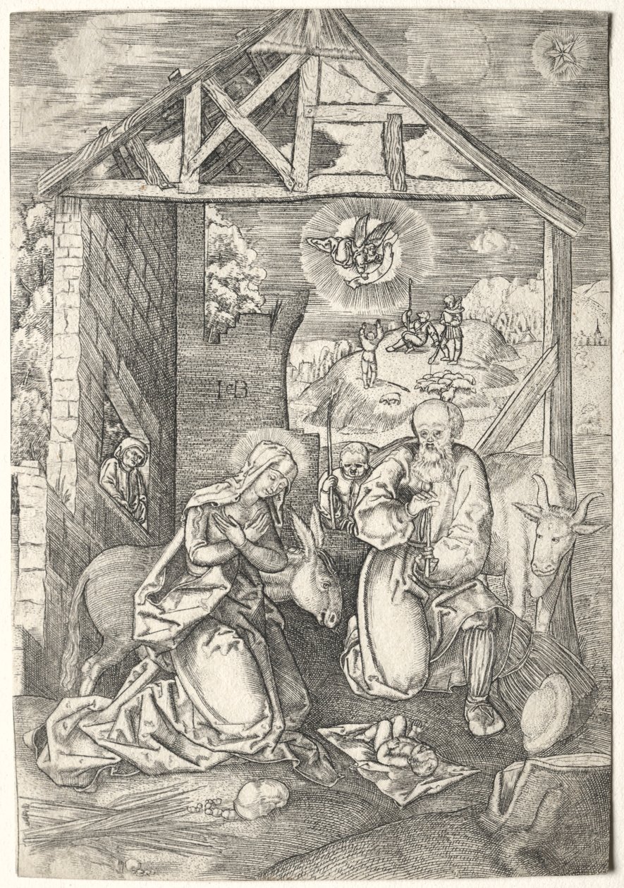De geboorte van Christus door Jacob Binck