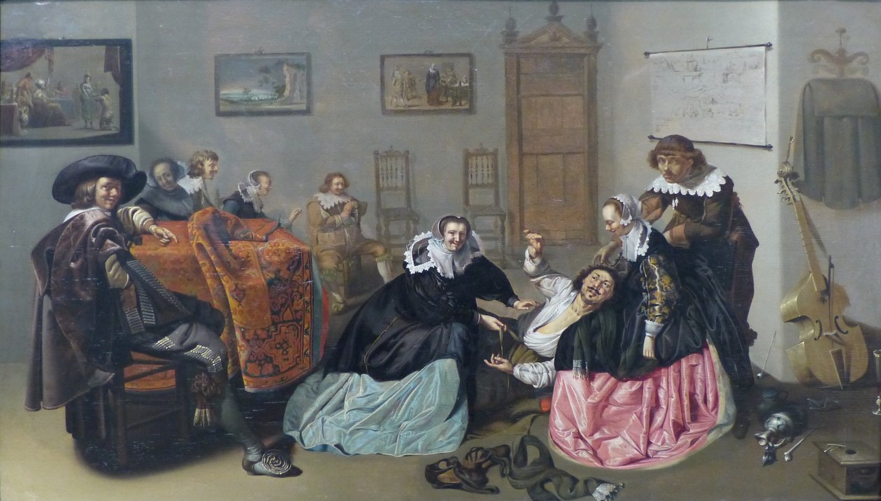 Frans: Scène galante Bordelen-scène door Jacob Duck
