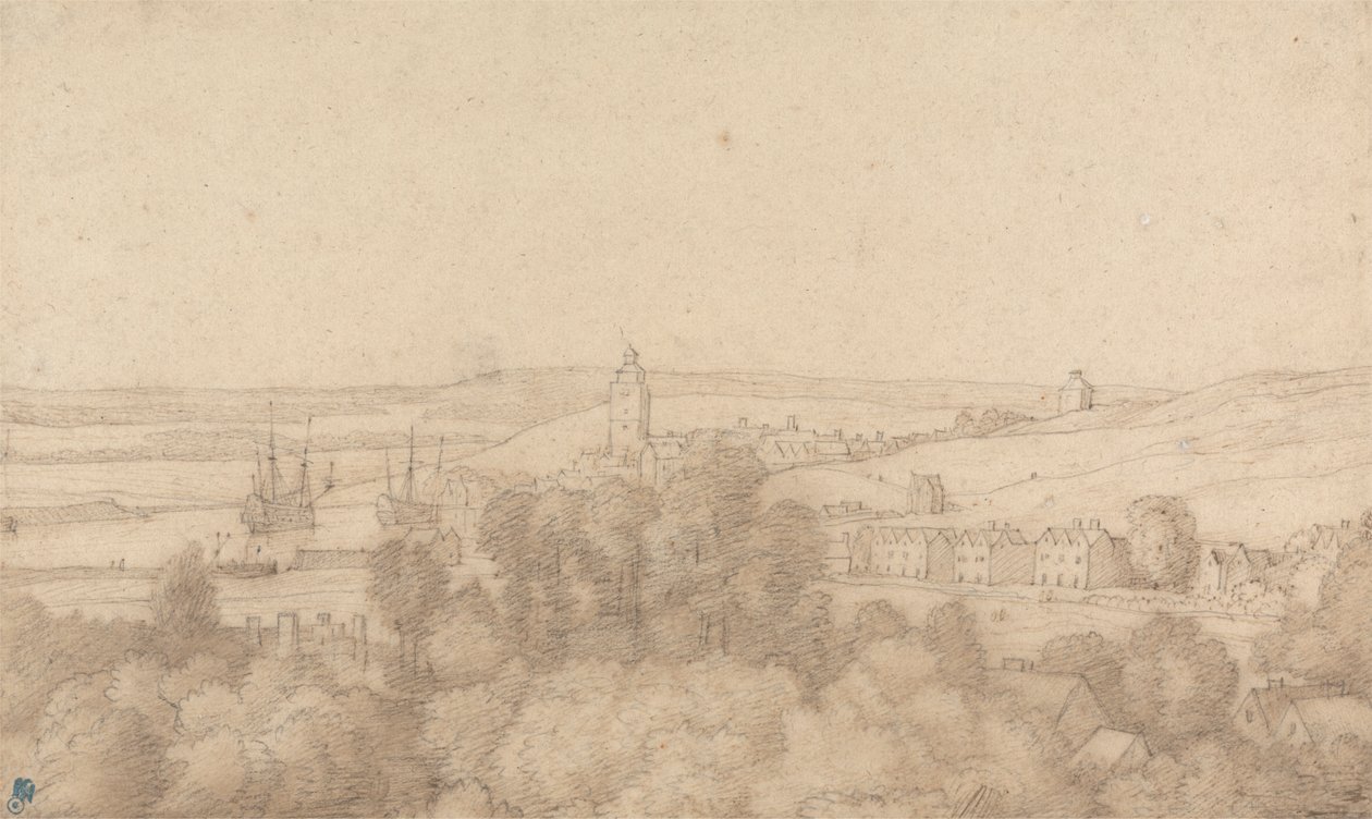 Een uitzicht op Chatham vanuit het westen door Jacob Esselens