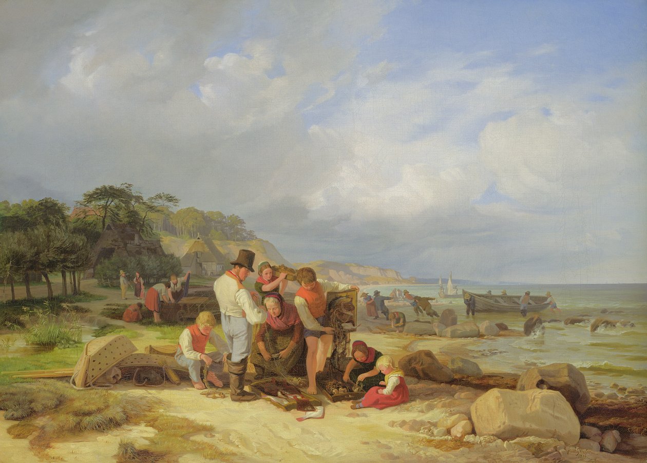 Vissers in Probstei, 1835 door Jacob Gensler