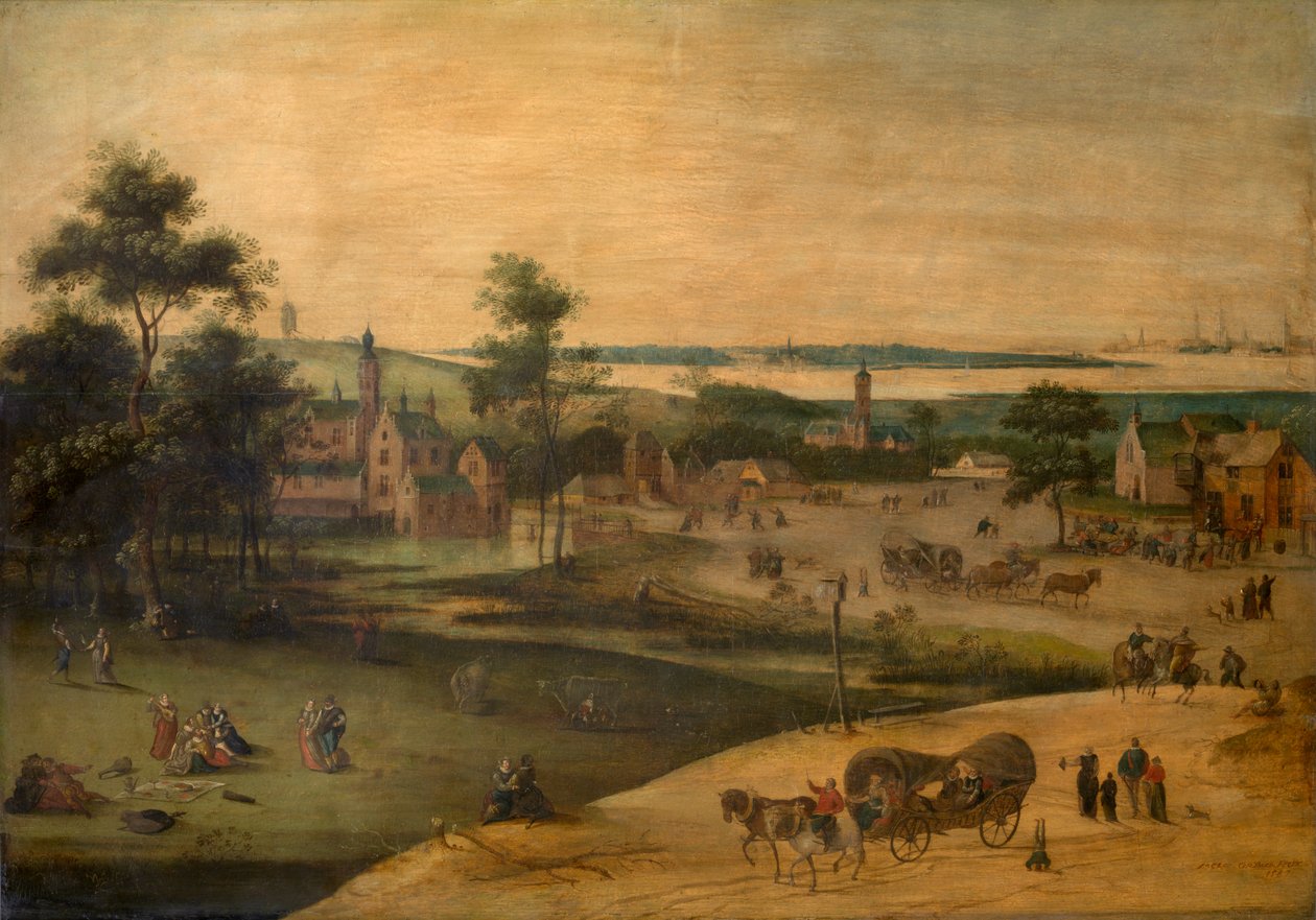 Dorp aan de Schelde door Jacob Grimmer