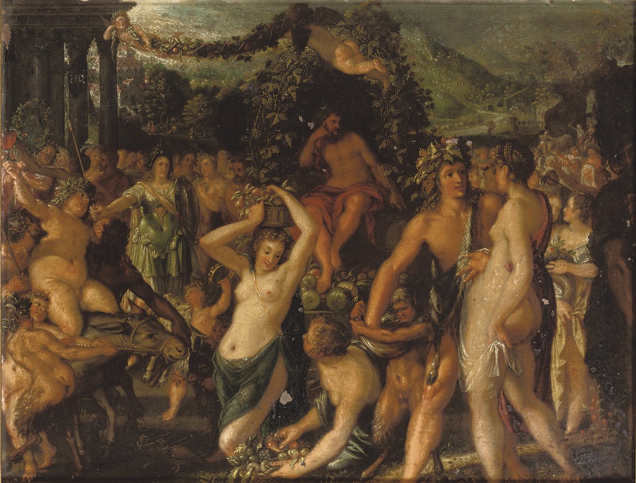Sine Baccho et Cerere friget Venus door Jacob Hoefnagel