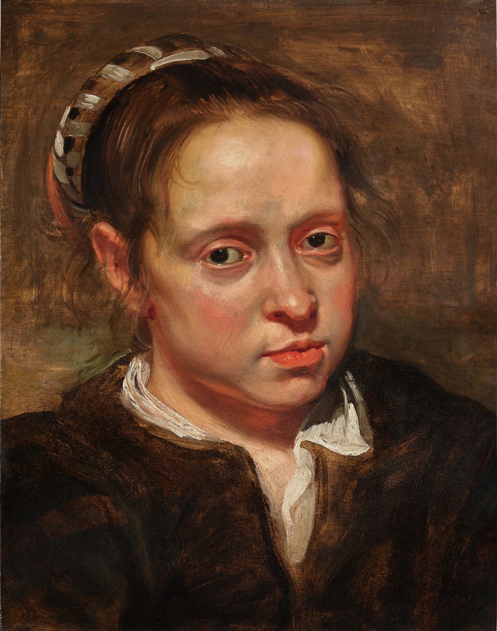 Hoofdstudie van een jonge vrouw door Jacob Jordaens