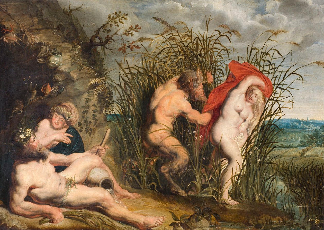 Pan en Syrinx door Jacob Jordaens