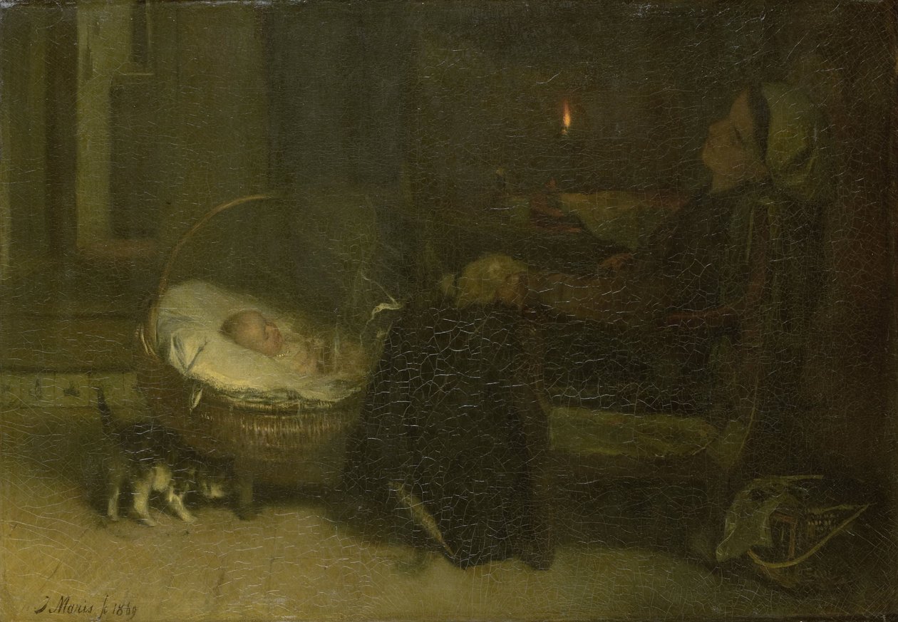 Uitgeput (Moeder Waakte) door Jacob Maris