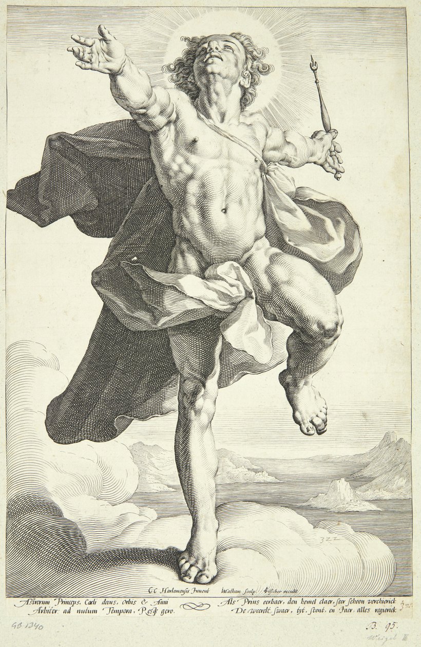 Apollo als Zon door Jacob Matham