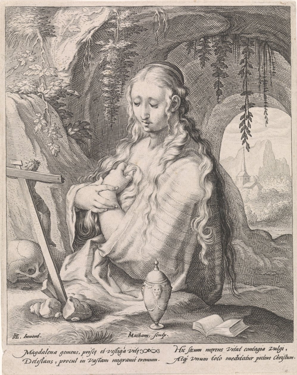 Boetvaardige Maria Magdalena door Jacob Matham