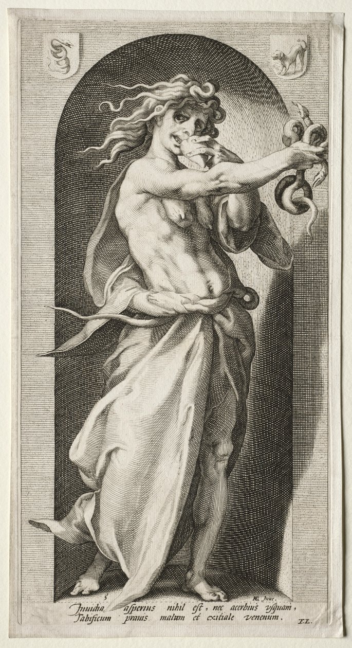 Afgunst, 1593 door Jacob Matham