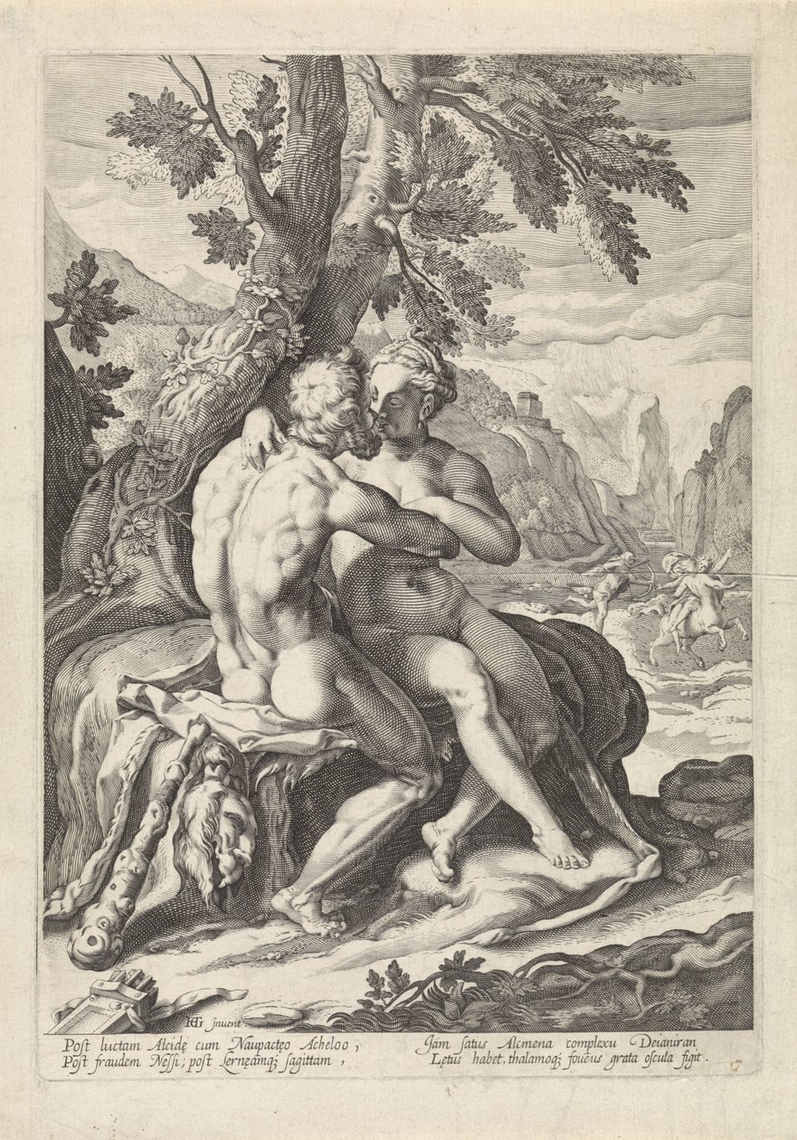 Hercules en Deïanira door Jacob Matham