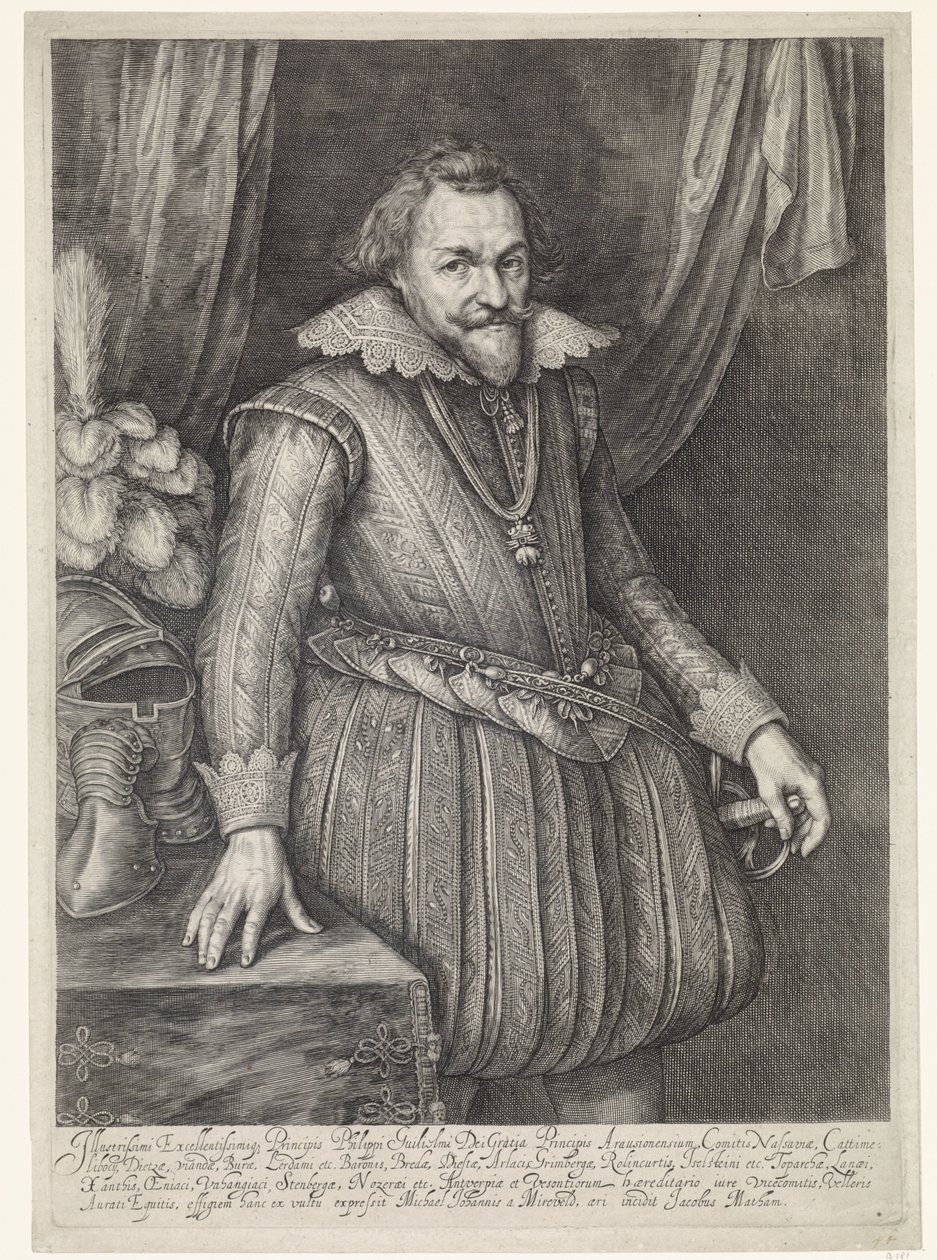 Portret Philip Willem, prins van Oranje door Jacob Matham