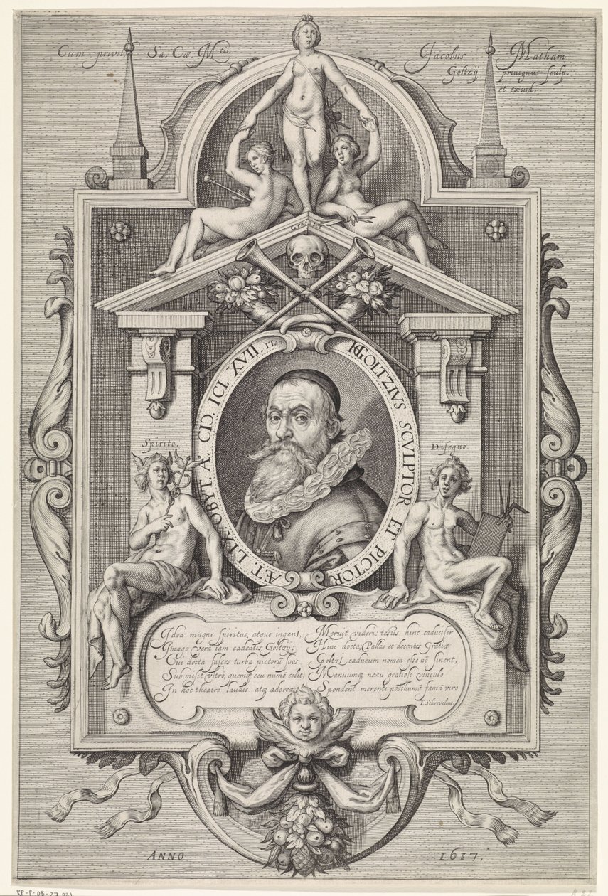 Portret van Hendrick Goltzius door Jacob Matham