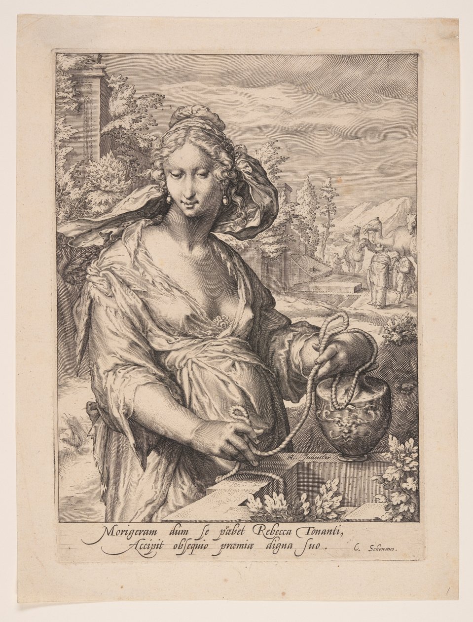 Rebecca, uit De vrouwen van de patriarchen door Jacob Matham