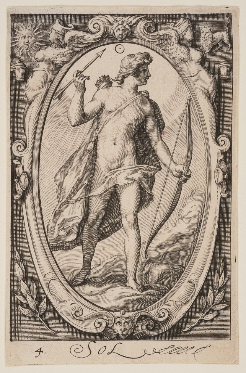 Sol, van De zeven planeten door Jacob Matham