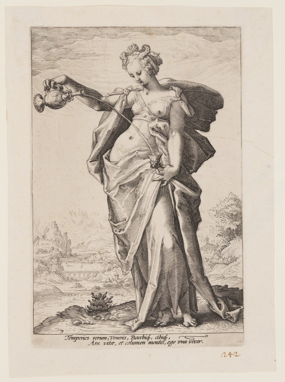 Matigheid, uit De Deugden door Jacob Matham