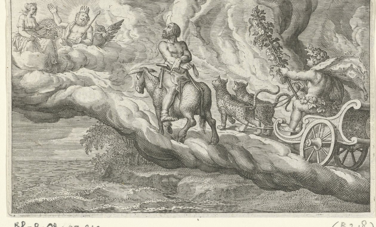 Terugkeer van Vulcanus met Bacchus door Jacob Matham