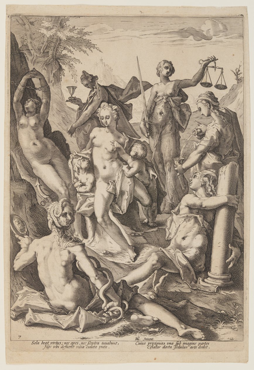 De zeven deugden door Jacob Matham