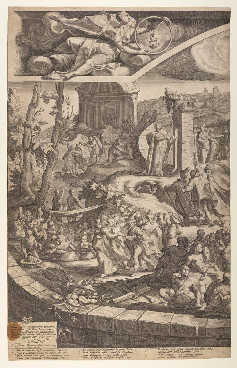 De tafel van Cebes (plaat 1) door Jacob Matham