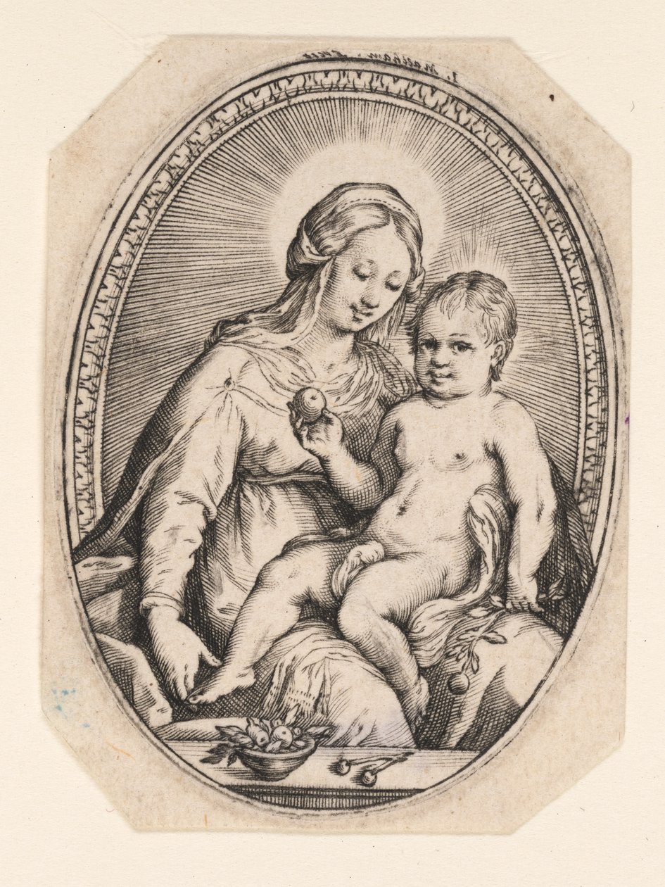 De maagd en het kind door Jacob Matham