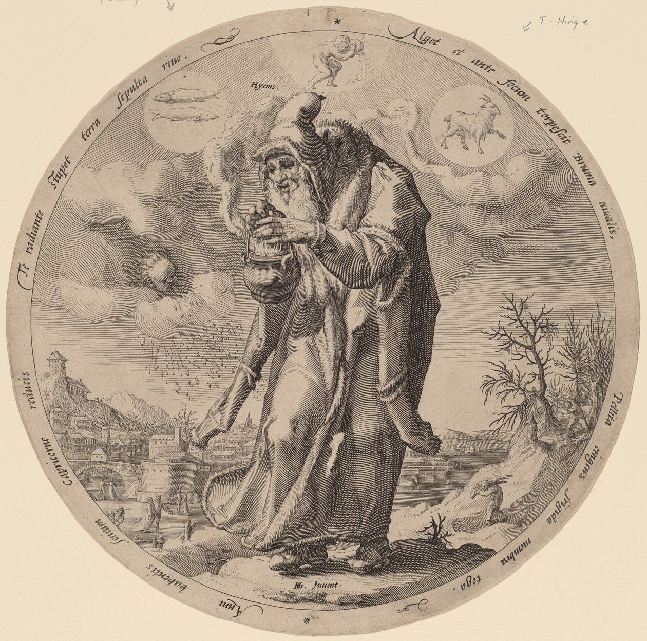 Winter door Jacob Matham after Hendrik Goltzius