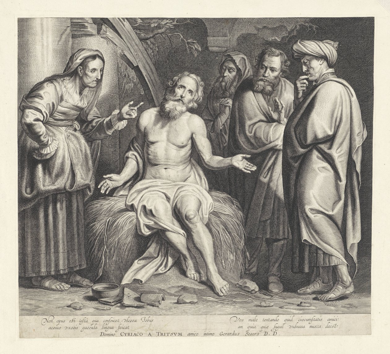 Job op de mesthoop door Jacob Neefs (possibly)