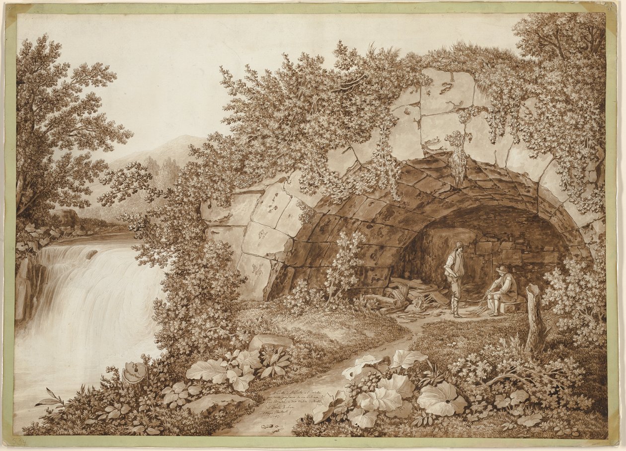 De brug van San Paolo door Jacob Philipp Hackert