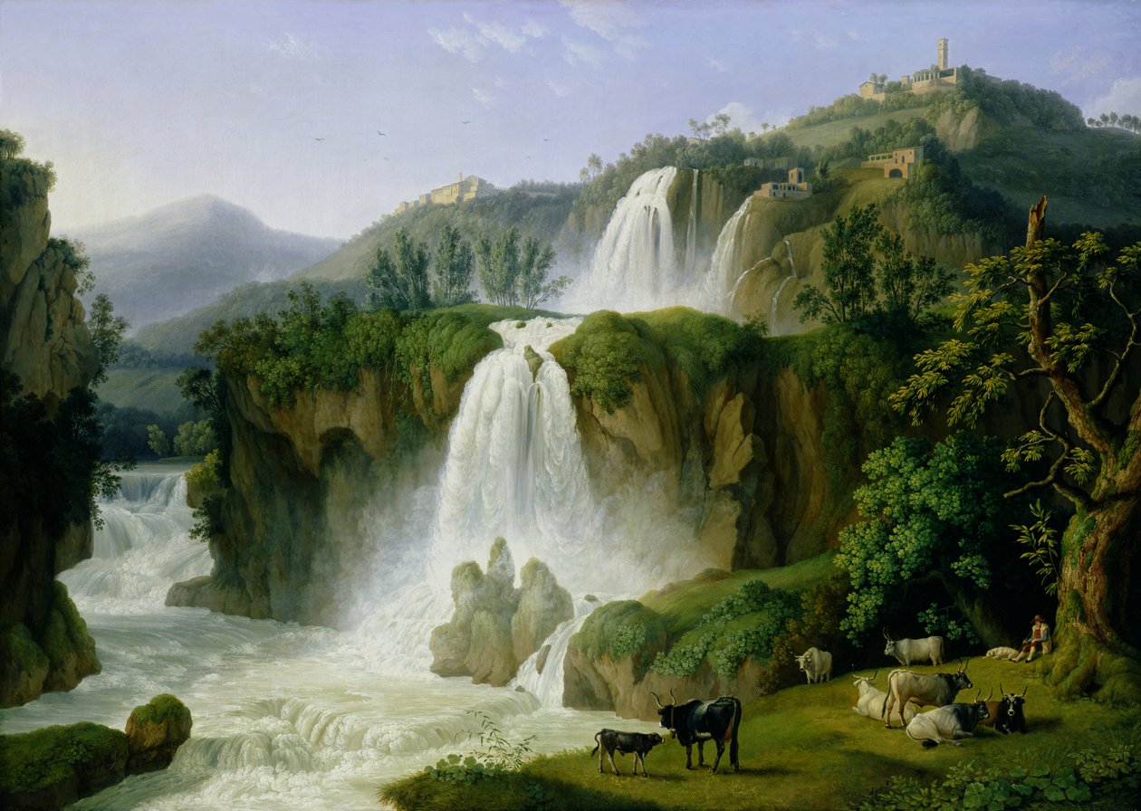 De Waterval bij Tivoli, 1785 door Jacob Philippe Hackert