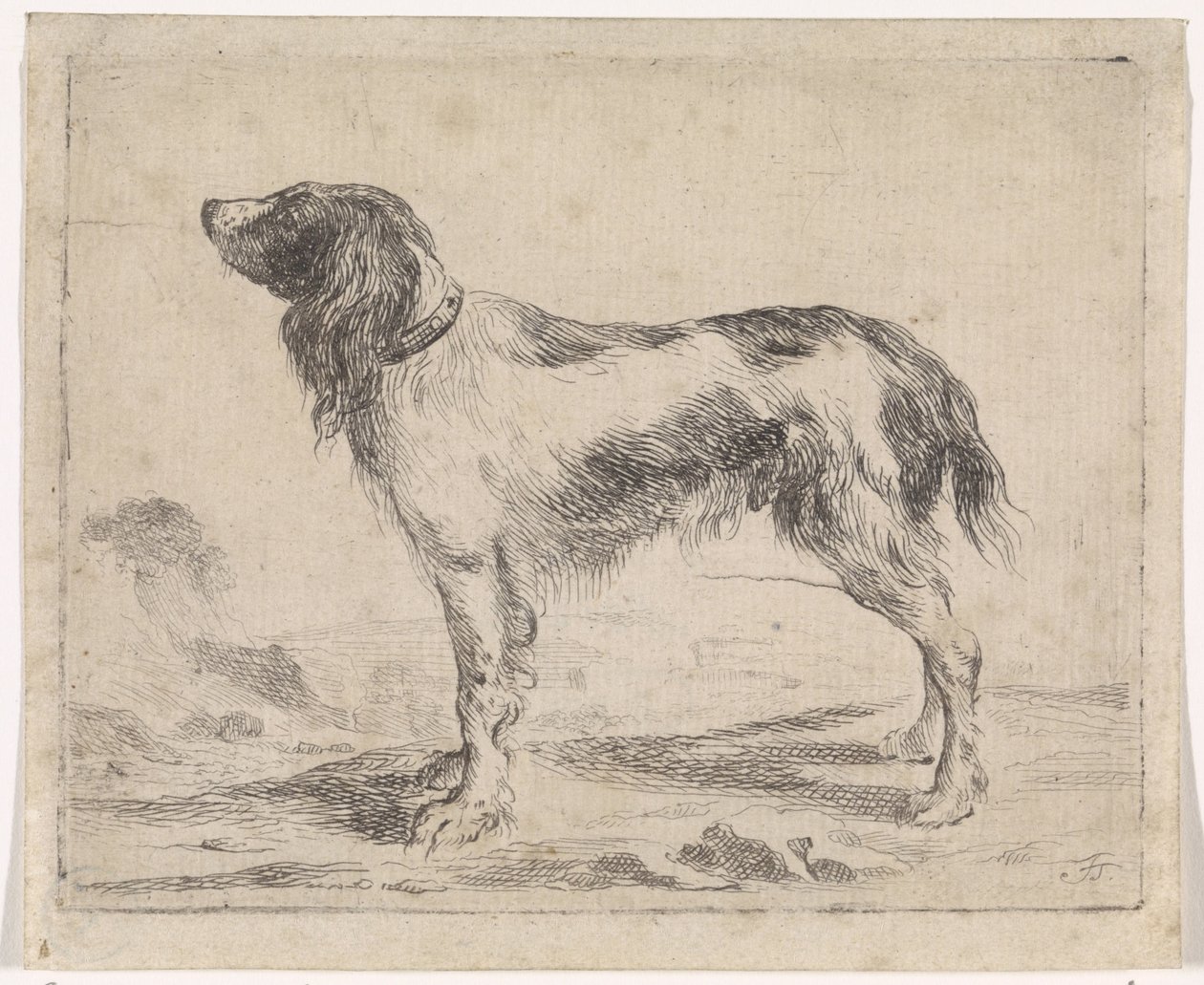 Staande hond door Jacob Toorenvliet