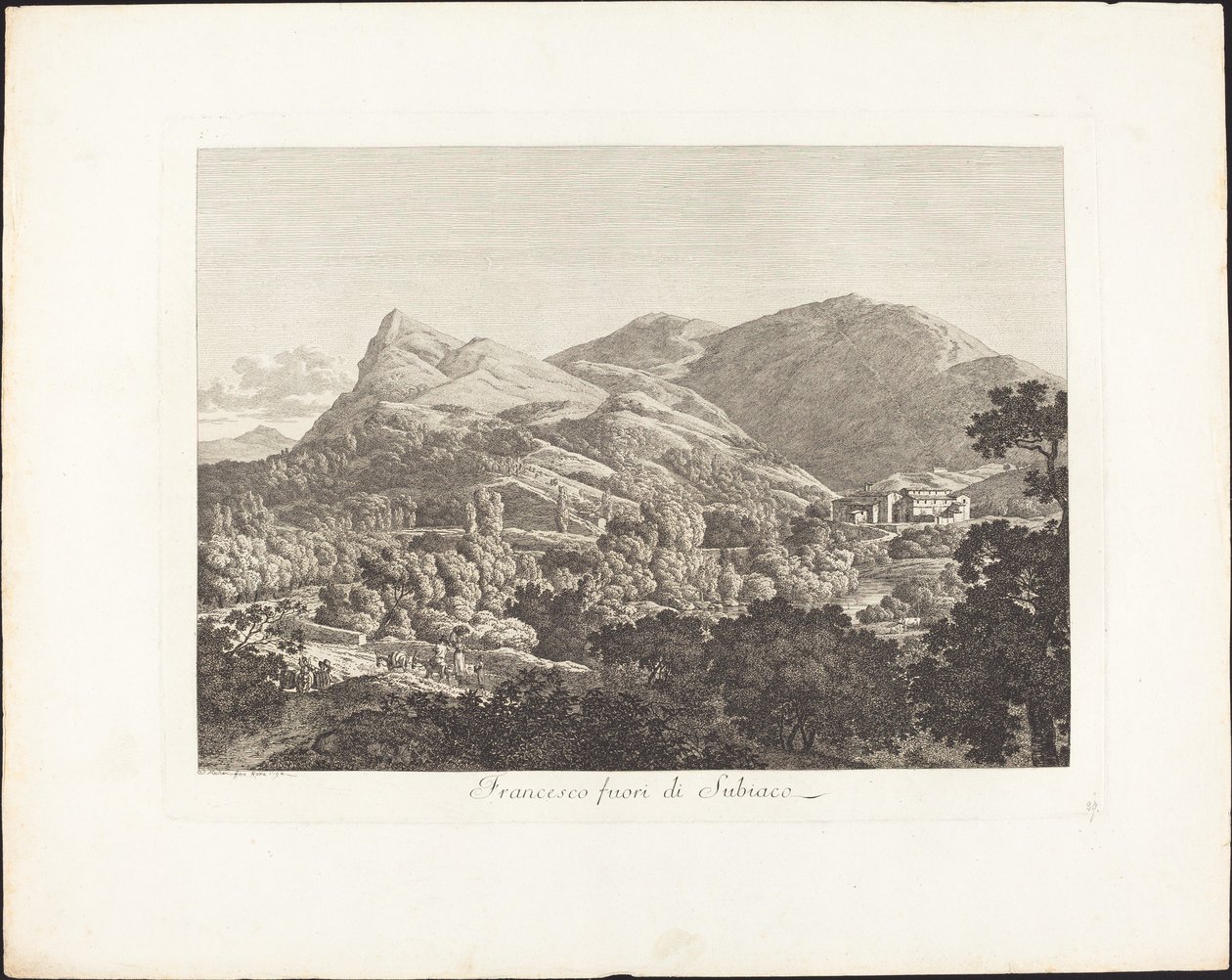 Francesco buiten Subiaco door Jacob Wilhelm Mechau