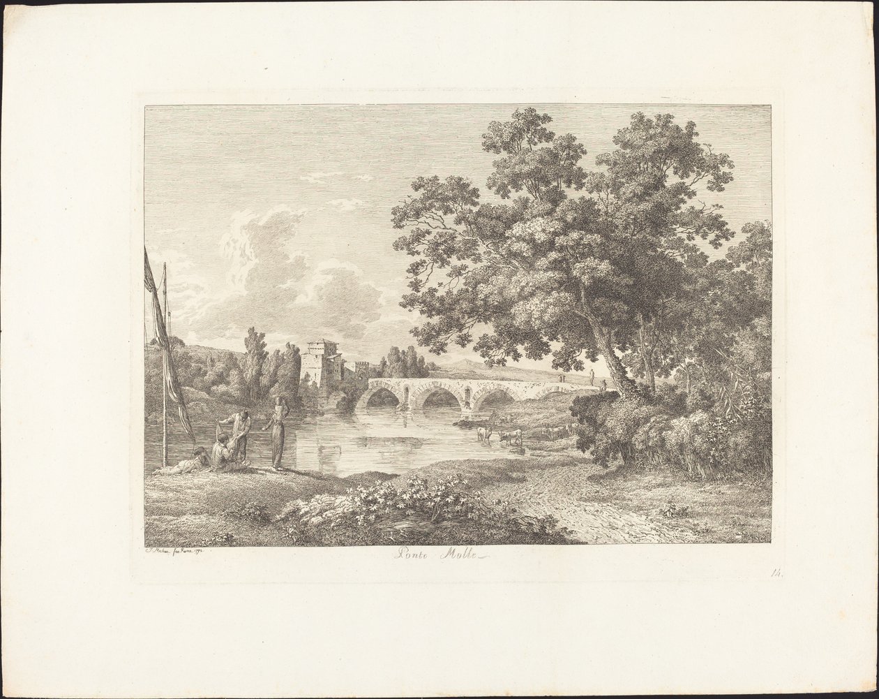 Ponte Molle door Jacob Wilhelm Mechau