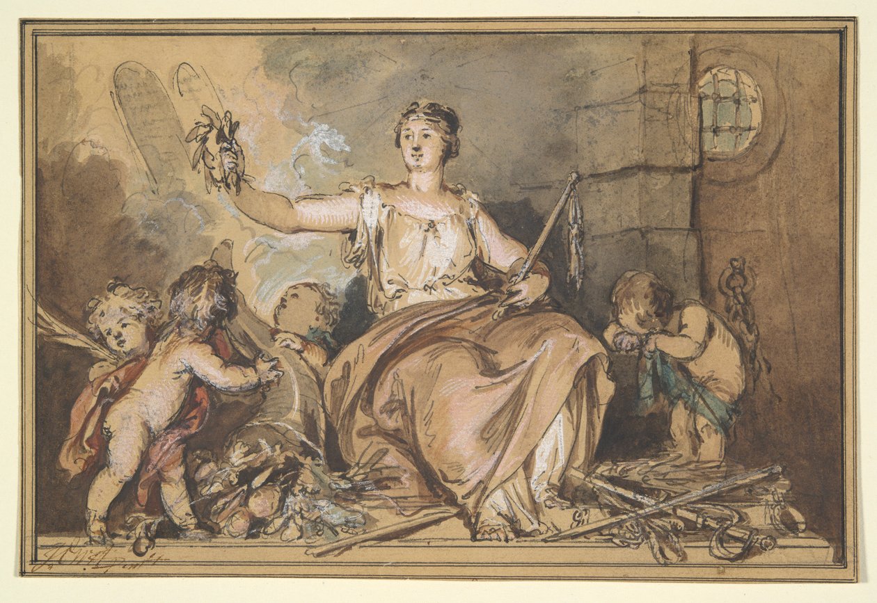 Allegorie van oorlog en vrede door Jacob de Wit