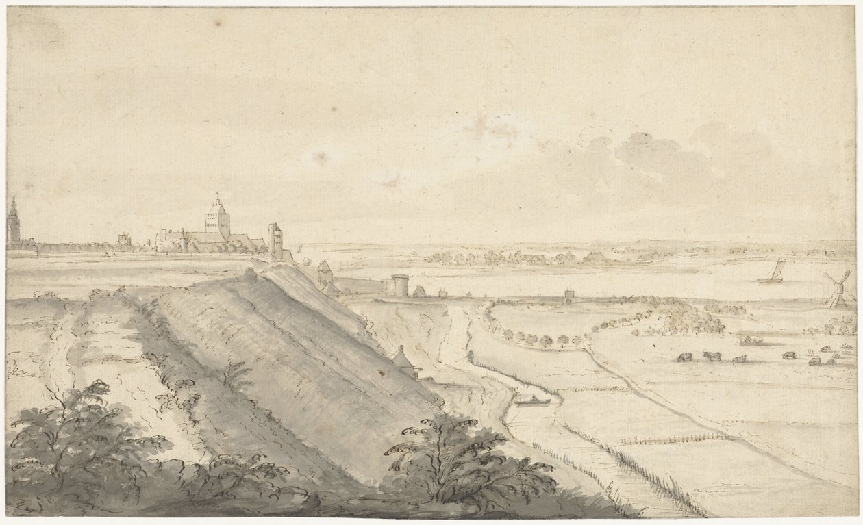 Gezicht op Nijmegen door Jacob van Eynden (I)
