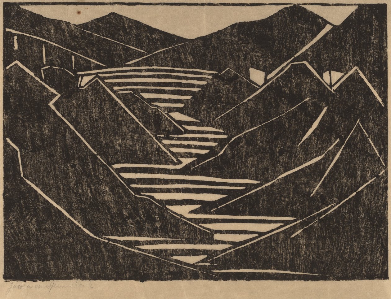 Fjord door Jacoba van Heemskerck van Beest